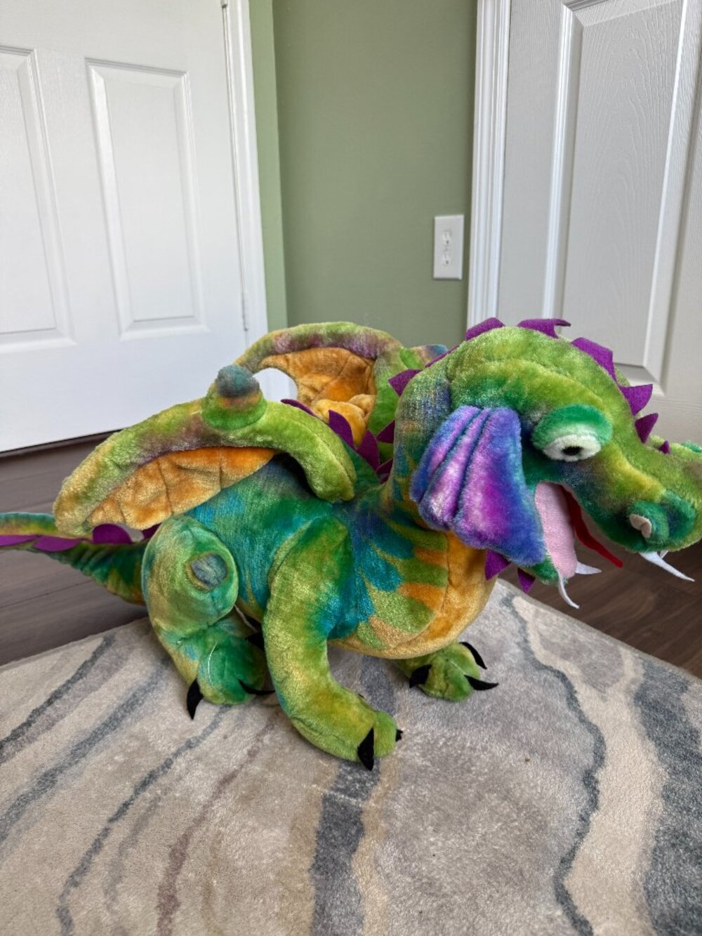 MELISSA & DOUG Large Stuff Dragon Winged Dragon Multicolor Tie Dye
